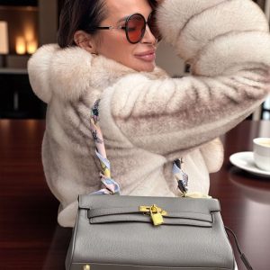 Bunda od pravog krzna sibirske lisice i alkantara RASPRODAT MODEL